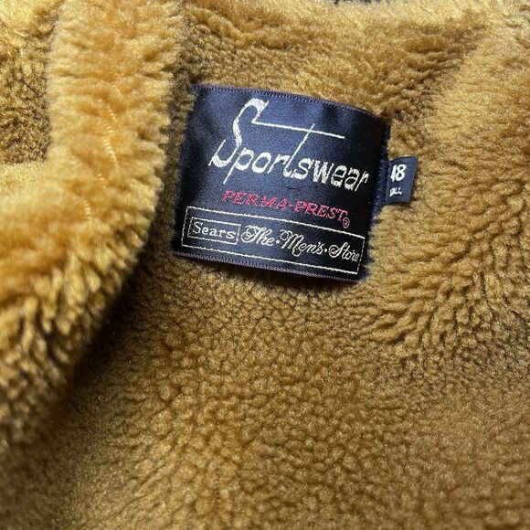 Vintage 60s Sears Sportswear Sherpa Lined Barn Coat Men's 48 X Tall EUC - Picture 3 of 9